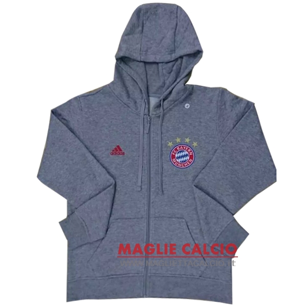 nuova bayern monaco grigio sudaderas con capucha giacca 2017-2018