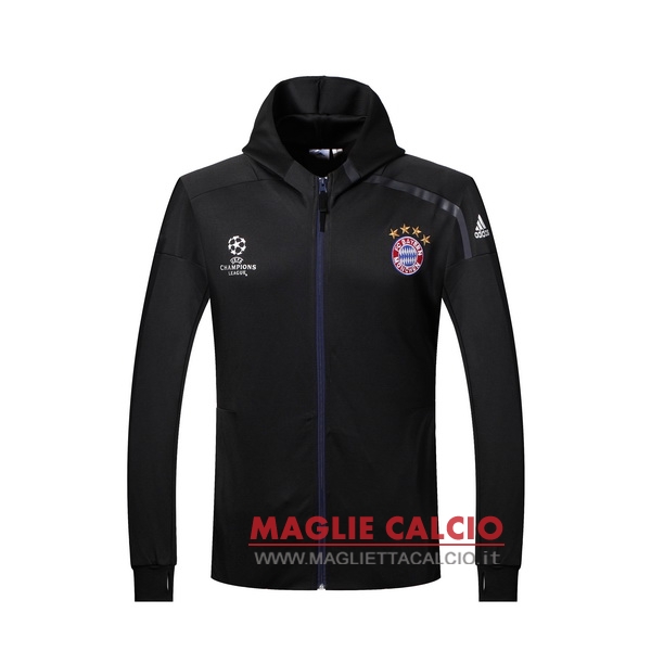 nuova bayern monaco nero 1 sudaderas con capucha giacca 2016-2017