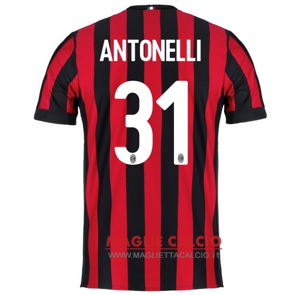 nuova maglietta ac milan 2017-2018 antonelli 31 prima