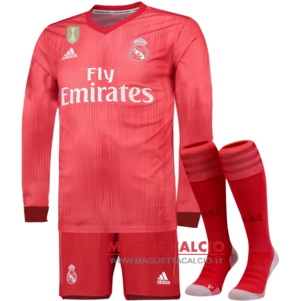 nuova terza divisione magliette manica lunga real madrid 2018-2019（pantaloncini+calze）