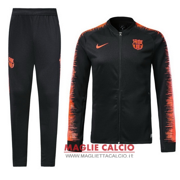 nuova barcelona set completo nero arancione giacca 2018-2019