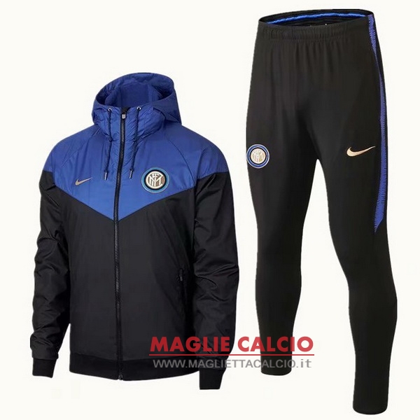 nuova inter milan insieme completo blu nero giacca a vento 2018-2019