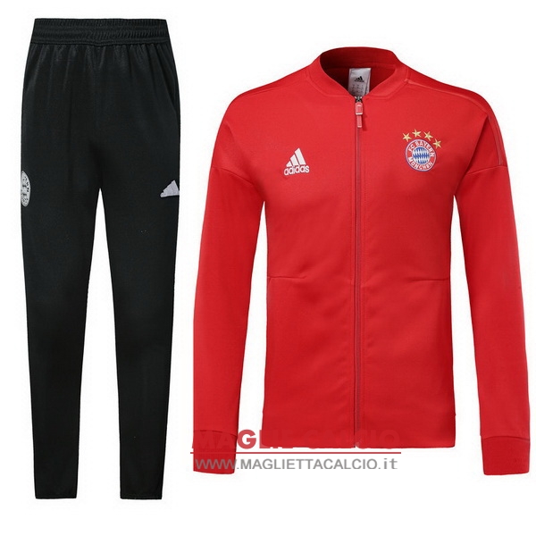 nuova bayern monaco insieme completo rosso nero giacca 2018-2019