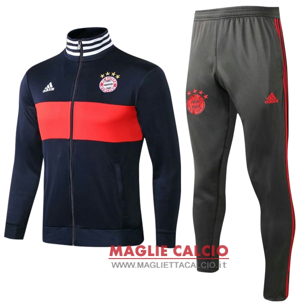 nuova bayern monaco insieme completo blu gris giacca 2018-2019