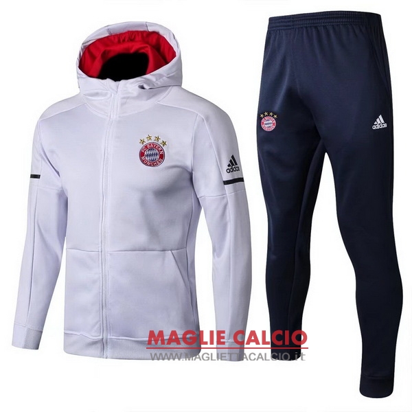 nuova bayern monaco insieme completo bianco rosso giacca 2017-2018