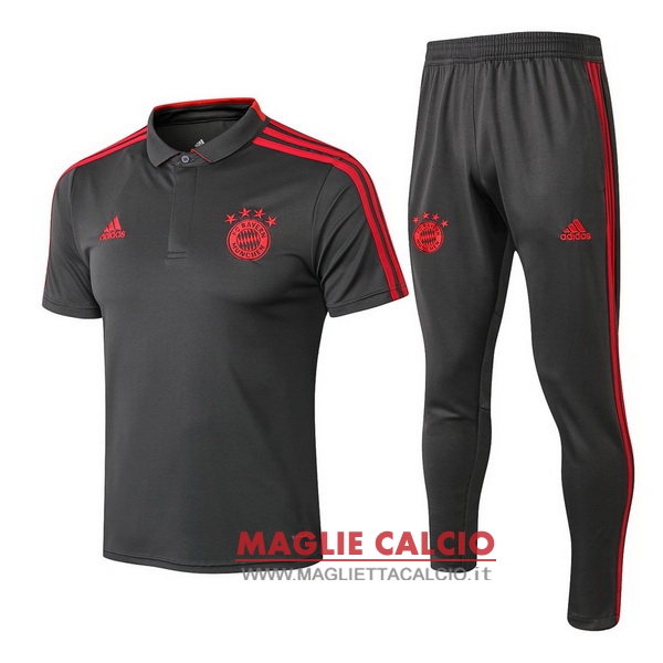 polo set completo maglia bayern munich 2018-2019 grigio